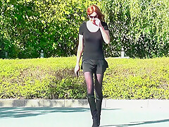 Crossdressing In Public – Sissy In Short Skirt Outside – Sissy Crossdresser