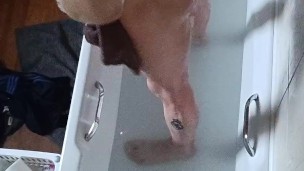 Flushing my head down the toilet and top view of my skinny perfect body while in Bath tub